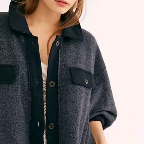 Anthropologie Free People Ruby Jacket in Incense Washed Black - Picture 3 of 14